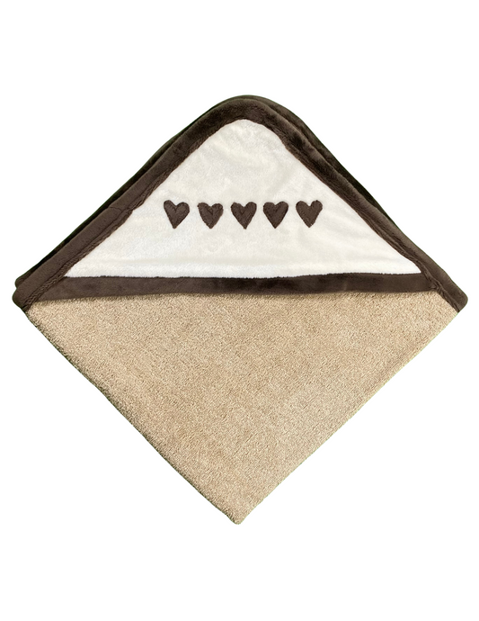 Brown Hearts Infant Towel