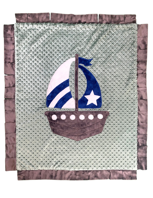 Sage Sailboat Infant Blanket